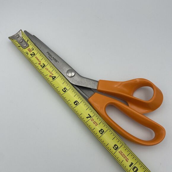 Fiskars Pinking Shears Scissors Orange Handle Zig Zag Cut Crafts Fabrics USA - Picture 5 of 6